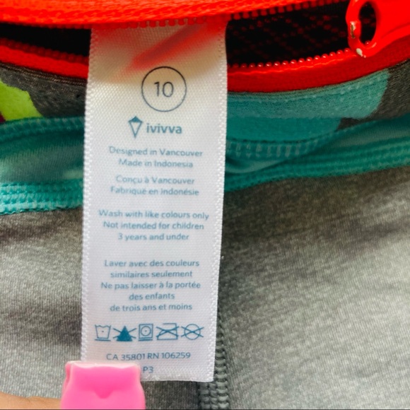 Ivivva Girls Ruched Leggings Size 10 - Picture 14 of 15